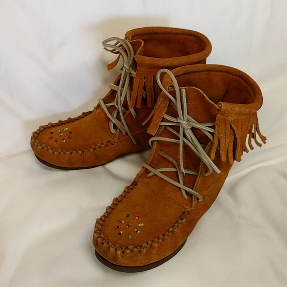 handmade leather moccasin boots